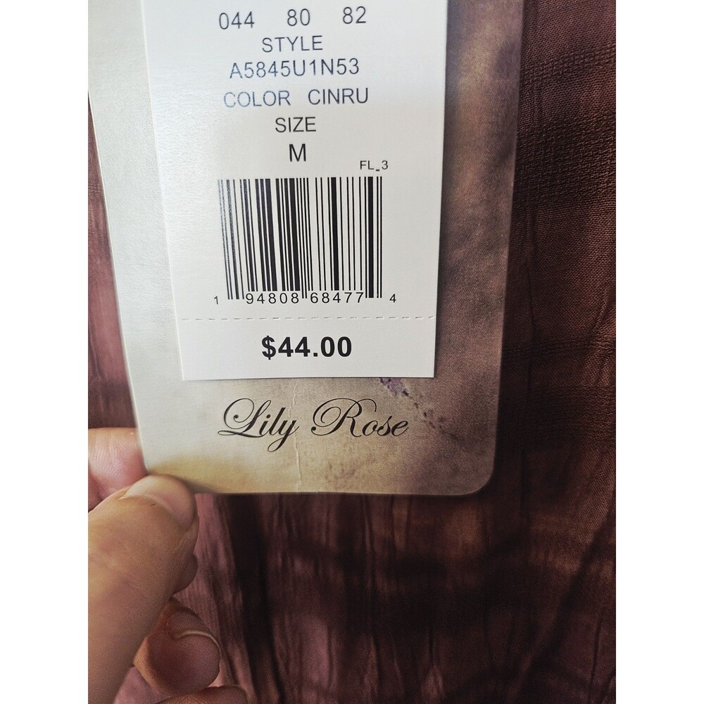 Lily Rose Brown Long Sleeve Ruffle Dress Size Medium NWT - Picture 7 of 8